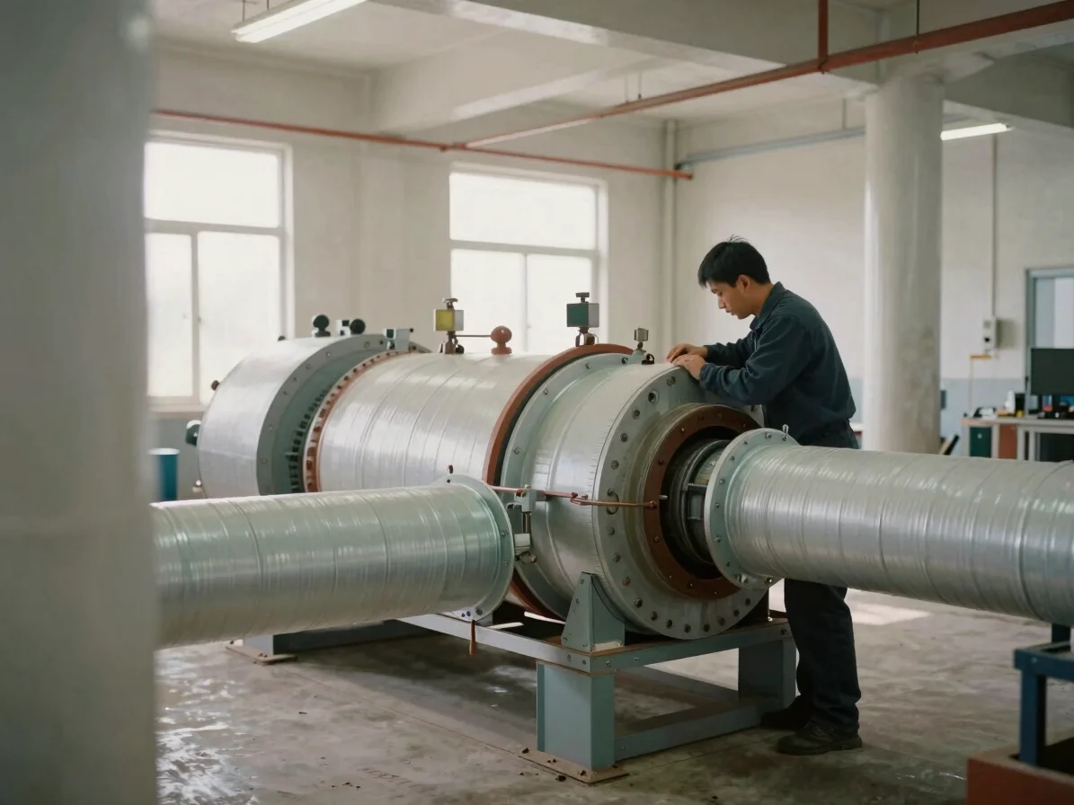 Documentary trade photo of a furnace being installed in a mechani